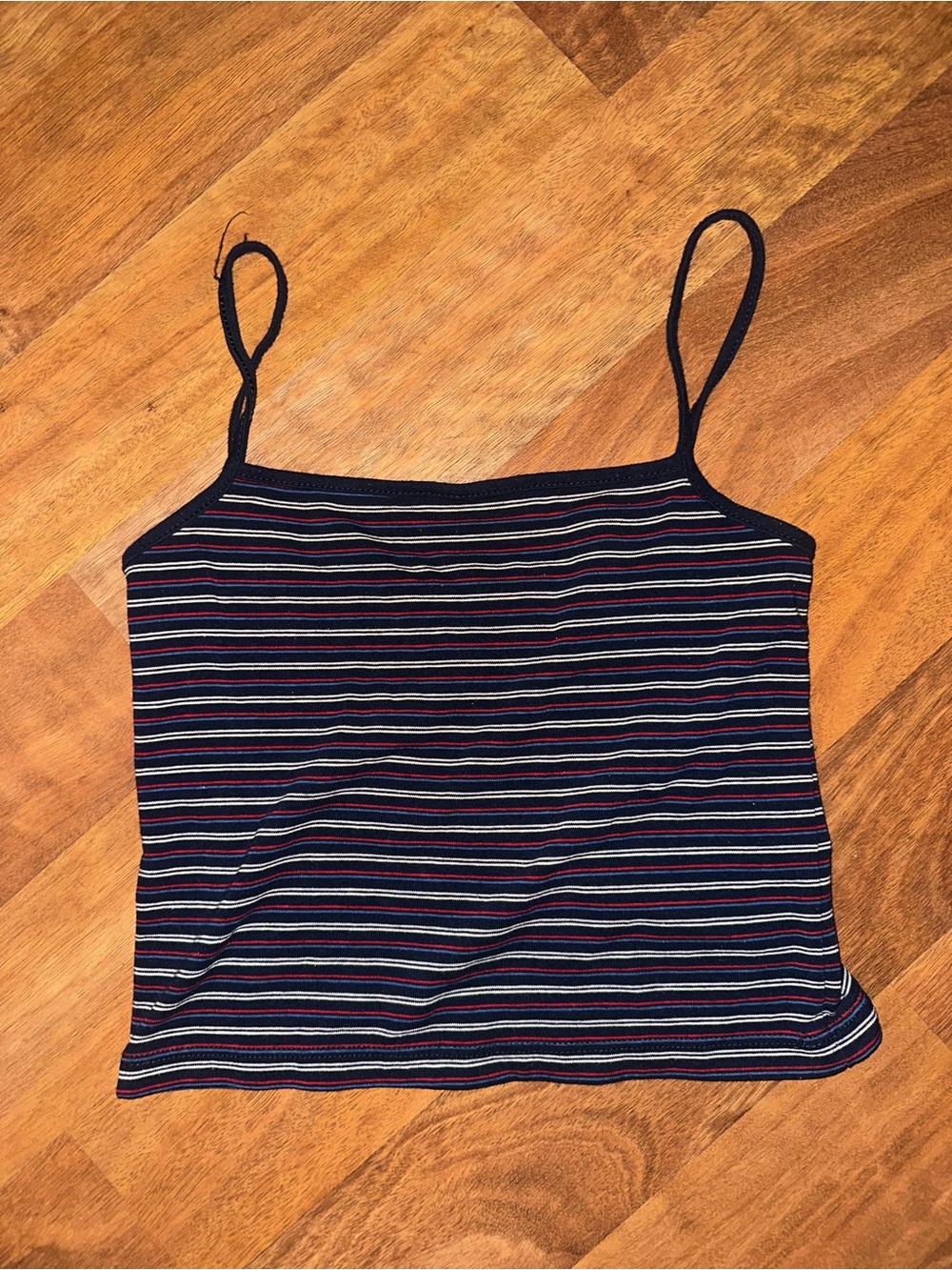 Brandy Melville Striped Navy Spaghetti Strap Tank Top